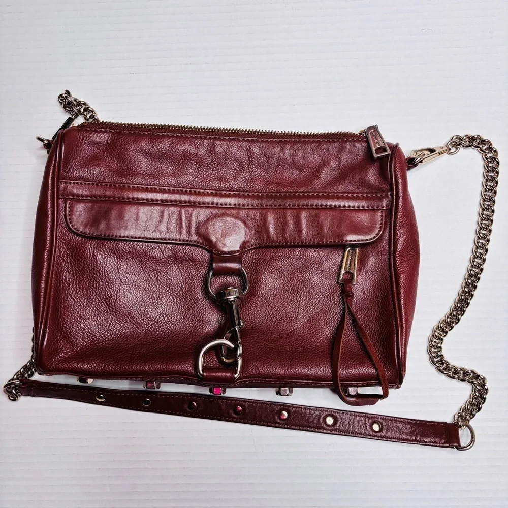 REBECCA MINKOFF Brown Mini Mac Crossbody Bag
